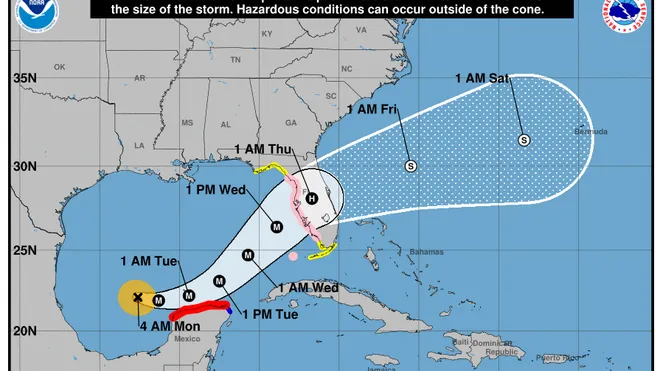 El huracán Milton se intensifica a categoría 3 en dirección a la costa del Golfo de Florida.